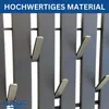 A close-up view of a gray metal wall-mounted coat rack with multiple hooks. Produktbild-Vorschau