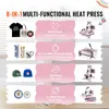 SucceBuy pressa termica, 12 x 15 pollici, 8 in 1, rosa - Anteprima dell’immagine prodotto 2