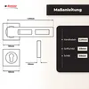 Diagrams and measurements for a door handle set. Produktbild-Vorschau