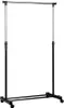 A black and silver garment rack with wheels on a white background. Náhled obrázku produktu