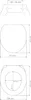 Diagrams showing the dimensions of a toilet seat. Produktbild-Vorschau