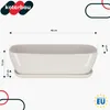 KOTARBAU® Keramický kvetináč s tanierom 40x13x13cm Biely Náhľad obrázku produktu 3