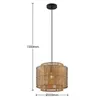Lindby Pendelleuchte Bridga, Ø 35 cm, schwarz, Bambus Produktbild-Vorschau 4