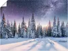 ARTland Poster Tannenwald im Schnee vorm Sternenhimmel Produktbild-Vorschau 1