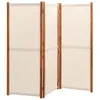 A three-panel room divider with cream-colored fabric stretched over a wooden frame. Produktbild-Vorschau