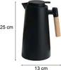 1L Isolierkanne, Glas Thermoskanne, doppelwandige Vakuum Produktbild-Vorschau 2