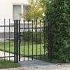 Brama Jednoskrzydłowa Z Grotami, Stal, 1X1 M, Czarna Podgląd zdjęcia produktu 1