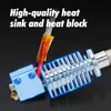 A close-up view of a 3D printer hotend assembly, highlighting its heat sink and heat block. Náhled obrázku produktu