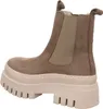 A side view of a taupe Chelsea boot with a thick, beige lug sole. Podgląd zdjęcia produktu