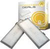 A product shot of replacement filters for a robot vacuum cleaner, with packaging in the background. Produktbild-Vorschau