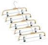 10 x Hosenbügel Holz, verstellbare & gummierte Clips, 360° Produktbild-Vorschau 1