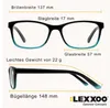 LEXXOO 3er-Set Lesebrillen Blau-Schwarz, +1,5 dpt, Produktbild-Vorschau 2