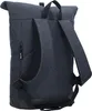 A dark blue roll-top rucksack is shown from the back, against a white background. Produktbild-Vorschau