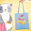Mr. & Mrs. Panda Tote Bag Hase Snowboarden - Sky Blue - Produktbild-Vorschau 2
