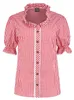 Tirol traditionele blouse, rood-wit geruit, maat 52 Productafbeelding-voorbeeld 2