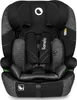 A black and gray car seat is shown from the front against a white background. Produktbild-Vorschau