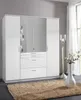 Aachen Drehtürenschrank mit Spiegel 4-türig 135 cm Weiß Produktbild-Vorschau 2