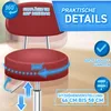 TRESKO® Taboret obrotowy z oparciem 150 kg czerwone wino | Podgląd zdjęcia produktu 5