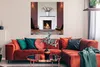 MuchoWow® Poster Ein Kamin in einem Wohnzimmer 100x100 cm - Produktbild-Vorschau 2