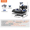 Tepelný lis VEVOR, 15 x 15 palců, zařízení 5 v 1 pro Náhled obrázku produktu 7