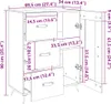 vidaXL Príborník vysoký lesk biely 69,5x34x90 cm Materiál Náhľad obrázku produktu 8