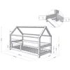 Children's House Bed TERY with Firm Bed Guard - Grey - 90 x Produktbild-Vorschau 3