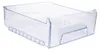 A clear, transparent plastic drawer for a refrigerator or freezer. Produktbild-Vorschau