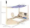 Outsunny Sandkasten Schiff Design Holz mit Küchenspielset Produktbild-Vorschau 3