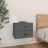 The Living Store Wand-Nachttisch Grau 50x36x40 cm Produktbild-Vorschau 1