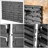 A collage of images showing a modular toolboard system, its assembly, and close-up details of its interlocking mechanism. Náhled obrázku produktu