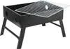 A black portable charcoal grill with a silver grill grate is shown against a white background. Produktbild-Vorschau