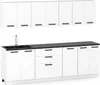 ULWEHOME | Küchenzeile 260 cm Mattweiß, Küchenmöbel-Set mit Produktbild-Vorschau 2