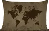 MuchoWow® Outdoor Kissen - Weltkarte - Vintage - Schwarz - Produktbild-Vorschau 1