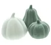 3x Kürbis "Terracotta" in grün & weiß, Dekokürbis, Produktbild-Vorschau 3