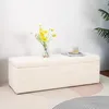 Sitzbank mit Stauraum, Schuhbank mit Sitzfläche, Teddystoff Produktbild-Vorschau 9