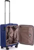 An open blue trolley suitcase with its handle extended, shown against a white background. Anteprima dell’immagine prodotto