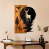 Wallity, Deer and Moon, dekoracja ścienna, orzech, metal, Podgląd zdjęcia produktu 1