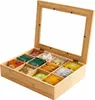 Pudełko na herbatę Relaxdays, 12 przegródek, bambus, do Podgląd zdjęcia produktu 1