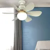 A close-up view of a white ceiling fan with an integrated light. Náhľad obrázku produktu