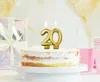 Taartkaars, nummer 20, verjaardag, goud, metallic, 8 cm Productafbeelding-voorbeeld 2