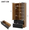 Merax vitrinekast, glazen vitrine met LED-verlichting, 2 Productafbeelding-voorbeeld 5