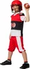 A young boy wearing an American football costume, holding a football. Produktbild-Vorschau