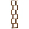 A tall, narrow, multi-tiered bookshelf with a zig-zag design. Produktbild-Vorschau