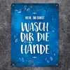 Metallschild XL mit Spruch: Wasch dir die Hände. Schild Produktbild-Vorschau 2