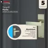 A close-up of a door handle with marketing text and graphics. Produktbild-Vorschau