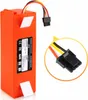 An orange battery pack with a connector cable and wires. Náhled obrázku produktu