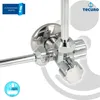Close-up of a chrome-plated brass double angle valve. Produktbild-Vorschau
