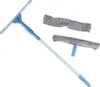 A window cleaning tool with an extendable handle and two microfiber cloths, displayed against a white background. Podgląd zdjęcia produktu