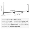 A diagram of a metal firewood rack with dimensions and specifications. Voir les images du produit