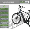 Fahrradständer für 6 Fahrräder 210x40x85 cm Stahl Produktbild-Vorschau 5
